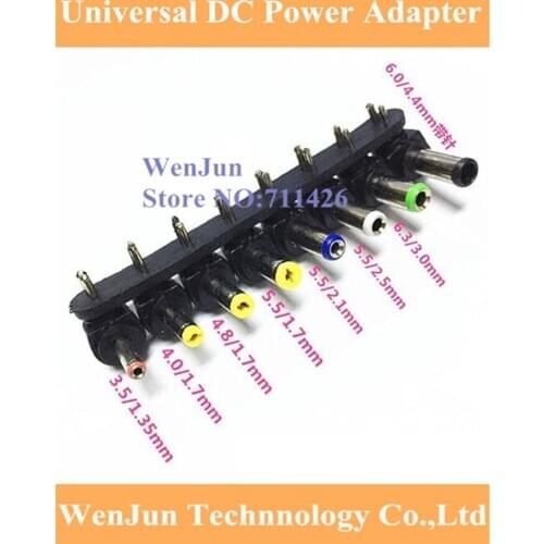 Universal 8pcs/set DC to 2 PIN Feet Multi-type Male Jack adapter connector for Sony/Toshiba/Lenovo/ASUS/Acer laptop