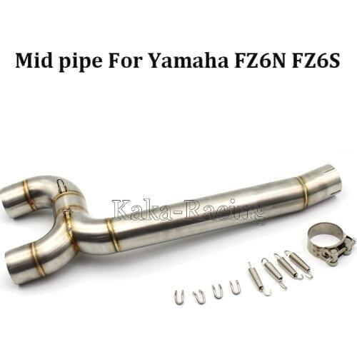 Motorcycle Exhaust System Middle Link Pipe Tube Slip On Mid Connect Down Pipe for Yamaha FZ6 S2 FZ6N FZ6S Fazer 2004 to 2009