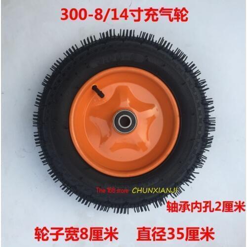High quality 300-8 pneumatic 14-inch rubber wheeled trolley tiger tire shock absorber silent tire 3.00-8 tyre
