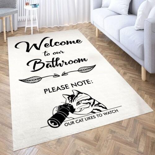 Funny Bathroom Cat Carpet for Living Room 3D Anime Cartoon Rug Gamer Teen Room Bedside Lounge Rug Kids Children Floor Mats