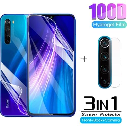 For Xiaomi Redmi Note 8 Full Cover Screen Protector for Redmi Note 8 8t Pro front Back protect Hydrogel film Camera Protector