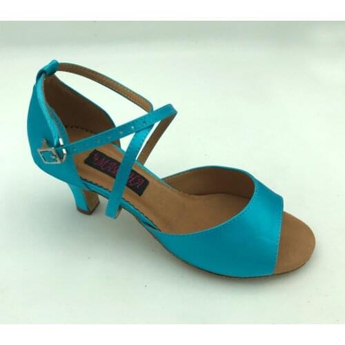 Hot Sale comfortable and fashional womens latin dance shoes ballroom salsa shoes tango shoes 6205BL 6.5cm heel