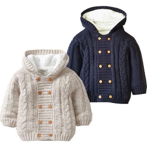 Winter coat baby girl newborn warm jackets infant baby coat winter baby clothing knitting baby jacket hooded velvet baby clothes
