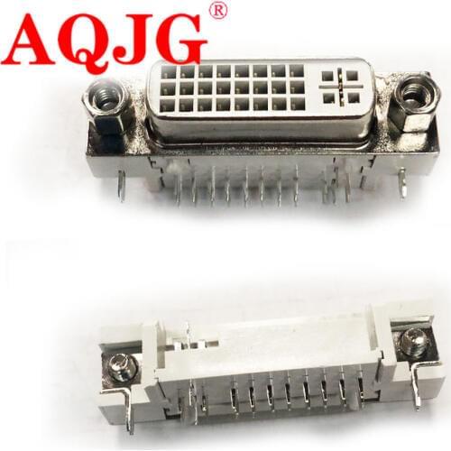 10pcs/lot---90 Degree DVI 24+5 Female Plug Soldering Connector Adapter DVI-I DIY Jack Terminal