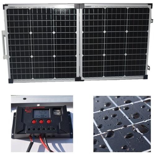 100W (50W*2) Solar Panel 12V/18V Rigid Foldble Solar Panel Double USB Portable Solar Cell Kit For Boats/Out-door Camping