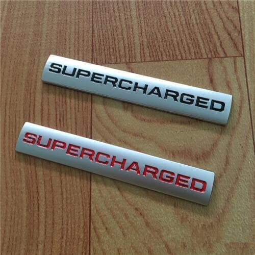 1X 3D Zinc Alloy Metal Supercharged Engine Fender Hood Trunk sticker Emblems Badge For Range Rover L322 Vogue Car-styling
