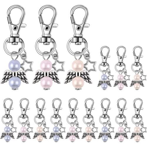 33 PcS Party Favors Baptism Souvenir Mini Angle with Star Pendant Keychain