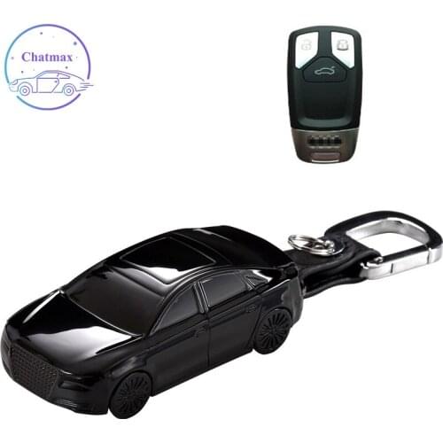 Car Model Auto Key Case for Audi A4 A5 A6 A7 Q5 S5 Q7 A8L ABS Key Holder Creativity Keychain No Blocking Signal