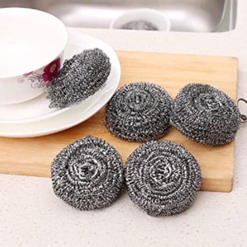 Stainless Steel Cleaning Ball Brushes Household Cleaning Products Dishwashing Sponges With Wire Kitchen Tools