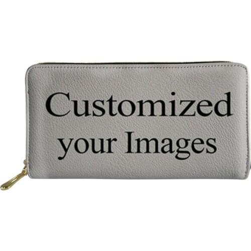 Custom Long Wallets Women Card Holders Clutch Pu Leather Purse Ladies Logo Print Wallet Female Coin Pocke infantil