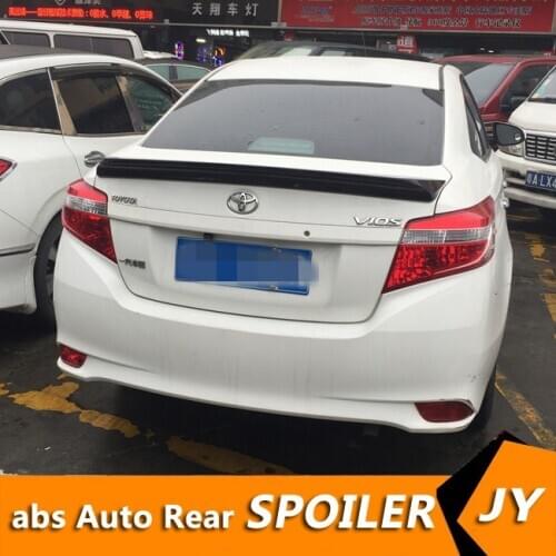 For TOYOTA VIOS Spoiler 2014-2017 VIOS spoiler High Quality ABS Material Car Rear Wing Primer Color Rear Spoiler