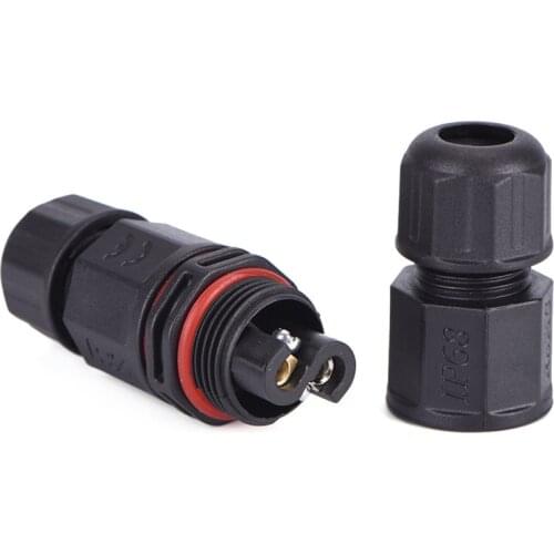 IP67 Waterproof Electrical Cable Wire 8*2*2cm 2/3 Pin Connector Outdoor Plug Socket