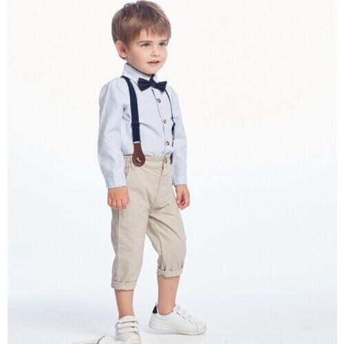 Fashion Baby 2019 Autumn Clothes Set High Quality Gentleman Kids Boys Clothing Wedding Party Newborn Boys Clothes Set Outfits