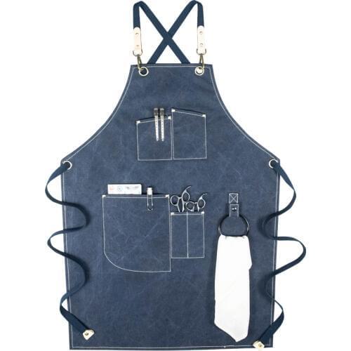 Fashion waterproof apron men women overalls baking restaurant floral barista cowboy bib apron pockets