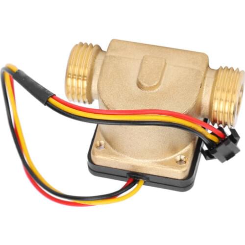 YF-B13 G1/2in Male Water Flow Sensor Counter Brass Hall Flowmeter DC 3-24V for Water Heaters Credit Card Machine