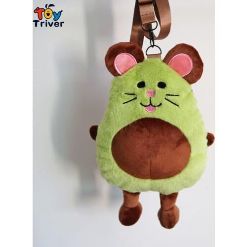 New Kawaii Avocado Mouse Hamster Plush Toys Stuffed Doll CrossBody Shoulder Bag Coin Purse Wallet Pouch Kids Children Girls Gift