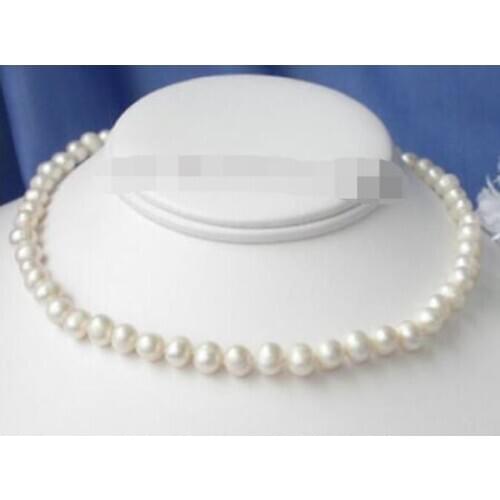 Nice 8mm-9mm Freshwater White Pearl Necklace Nice 8mm-9mm