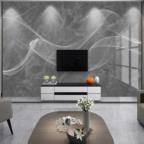 Custom 3D Photo Mural Modern European Style Grey Marble Smoke Wallpaper Kitchen Living Room TV Background Wall Decoration