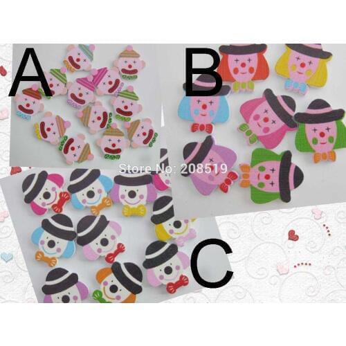 WBNAOW Lovely kids buttons mix colors 150pcs clown buttons for crafts decoration DIY accessories