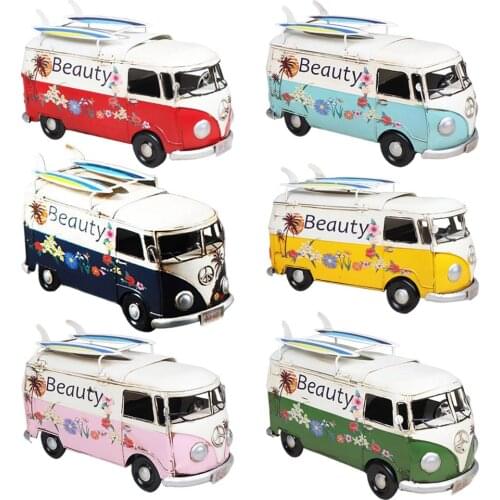 Retro Tissue Box Cover Bus Shape Tissue Holder Paper Case Home Decoration for Car Bar Restaurant Ornaments