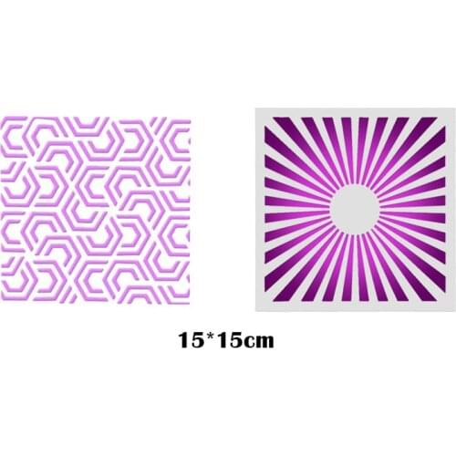 2pc Stencils For Walls Decor Painting Template DIY Scrapbooking Coloring Embossing Accessories Office School Supplies Reusable