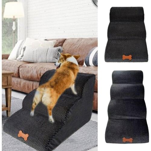 3-Step/4-Step Pet Stairs Pet Cat Steps Ladder Pet Ladder Supplies Stairs Step Sofa Anti-slip For Small Dogs Pineapple Surface