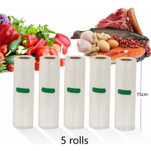 5 Rolls/Lot Vacuum bag Storage Bags Machine Film Sealer Vacuum Packing Food Fresh Long Keeping 15cm*500cm