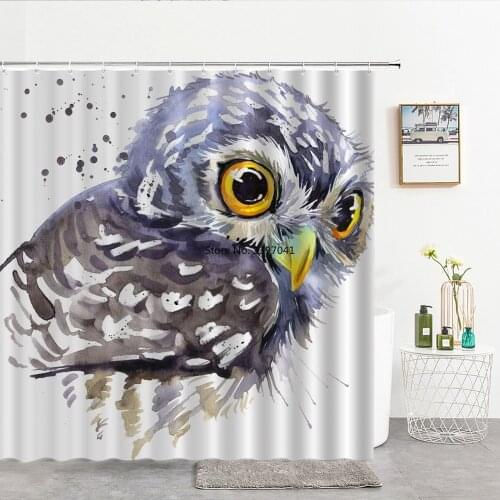 Wate Rcolor Dolphin Shower Curtains Waterproof Bathroom Curtain 3d Penguin Eagle Owl Animals With Hooks 240*180cm Bath Screen
