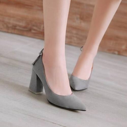 Big Size Ladies high heels women shoes woman pumps Pure color Shallow mouth High-heeled single shoes