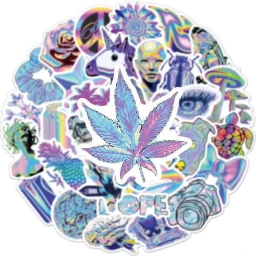 10/50PCS Holographic Laser Style Graffiti Stickers Laptop Guitar Luggage Fridge Waterproof Cool Sticker Decal Kid Classic Toy