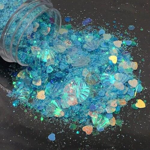 10Ml/box Epoxy Resin Mold Sequins Fillings Sparkling Materials Glitter Powder Heart Star Mix Chunky Sequins Resin Crafts