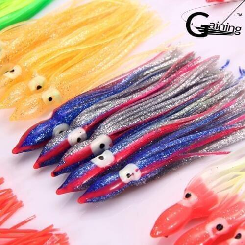 10pcs Mix Color Artificial Bait 18cm fishing lures soft bait Squid Skirt Octopus Saltwater Fishing Lure