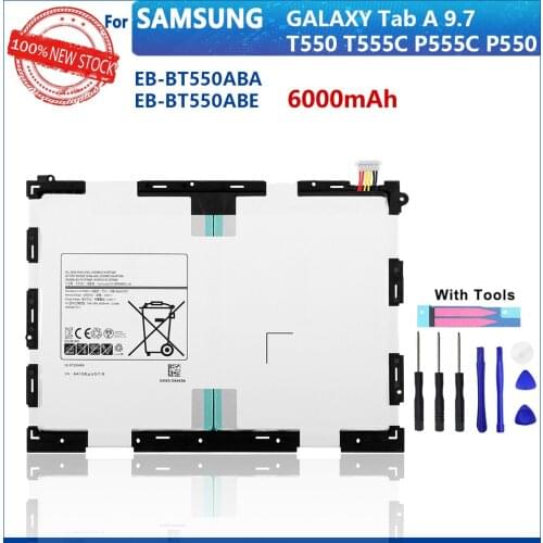 100% Genuine EB-BT550ABA For Samsung GALAXY Tab A 9.7 T550 T555C P555C P550 EB-BT550ABE 6000mAh Tablet New Battery With Tools