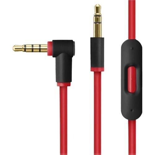 3.5mm Replacement Jack Audio Cable Straight Head to L Aux Cord Built-in Mic For Beats By Dr Dre Headphones Converter Cables