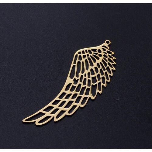 3pcs/lot Luxury Big Wing Stainless Steel Jewelry Pendant for Boho Earrings DIY Charms Wholesale Factory Store High Polished