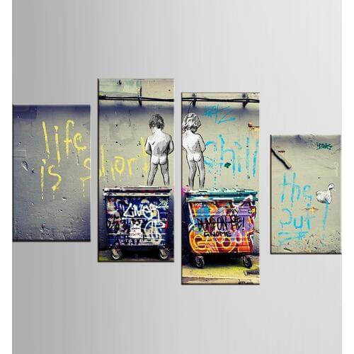 4 Panels Framed wall painted posters Wall Art Pictures Print On Canvas Painting For Home Kitchen Decoration DC-(26-14)