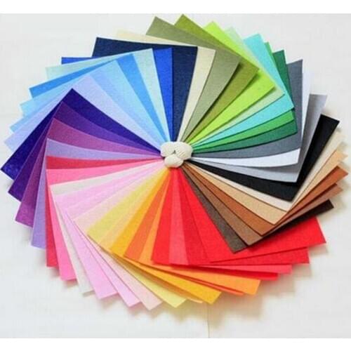 40pcs 15x15cm Non Woven Felt Fabric DIY Bundle For Sewing Dolls Crafts 1mm Thickness Polyester Cloth Felts Home Decoration