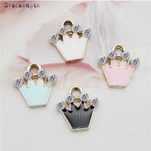 8pcs/lot Mix Crystal Crown Charms Pendants For DIY Bracelets Necklace Earring Key Chain Studs Women Jewelry Making Package gift