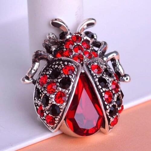 Ladybug Brooches for Women Fashion Jewelry Brooch Pin Rhinestone Garment Accessories Birthday Gifts Wedding Party
