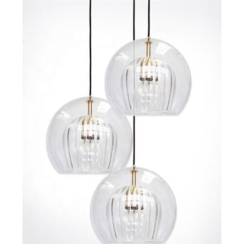 Factory Price Indoor Lamp Ce Rohs Approval Modern Clear Glass Pendant Lights For Home Decoration Kitchen Dining Bar