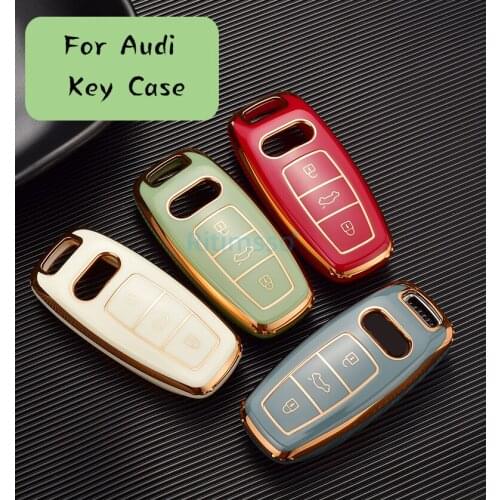 New Soft TPU Car Remote Key Case Cover Holder Shell Fob For Audi A6 A7 A8 A4 C8 Q8 Q5 D5 E-tron Accessories Durable Car Styling