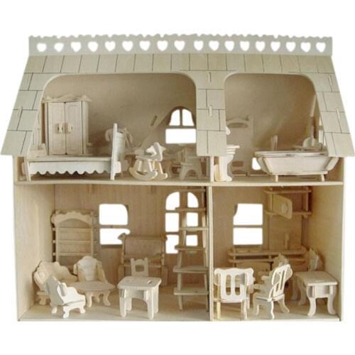 Wooden Furniture toys for dolls assembly miniature dollhouse mini furniture sets pretend play puzzle toy for children girls kids