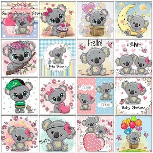 DIY 5D Diamond Painting Cartoon Koala Diamond Embroidered Children Pattern Animal Art Tools Decoration Home Kids Birthday Gift