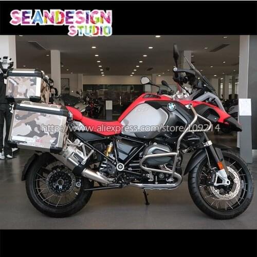 For BMW F800GS R1200GS ADV Vinyl Decal Camo motorcycle Case Cover Stickers Side Case Set Decals Waterproof 22