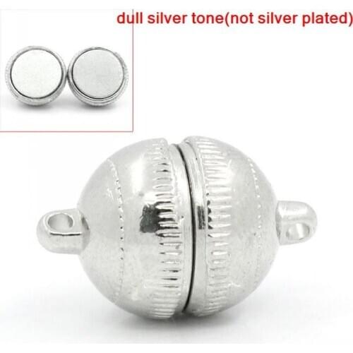 DoreenBeads 5 Sets Silver Color Magnetic Clasps 19x12mm(6/8"x4/8")