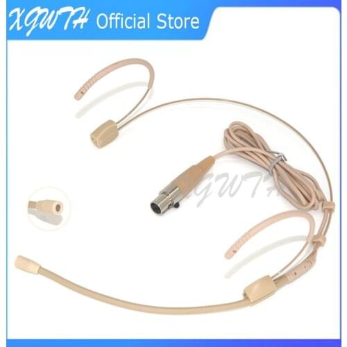 Double Over Ear Microphone Headworn Headset Condenser Omnidirectional Mic For Shure Wireless Body-Pack Transmitter 4 Pin XLR