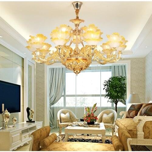European chandelier luxury living room lamp modern minimalist French blue chandelier bedroom crystal gold chandelier E14 lamps