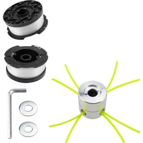 HOT SALE Universal Aluminium Trimmer Head String Nylon Mowing Trimmer Head Spool Head Brushcutter With 2 Roll Strimmer Cord