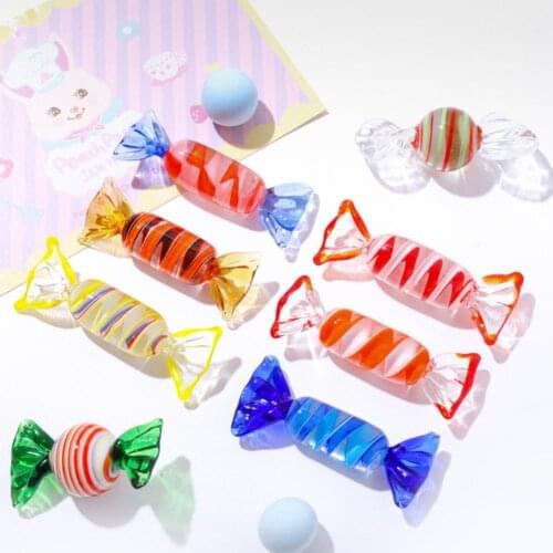Exquisite Glass Candy High Simulation Party Favors Colorful Candy Ornament Desktop Decor for Shop Home Collection