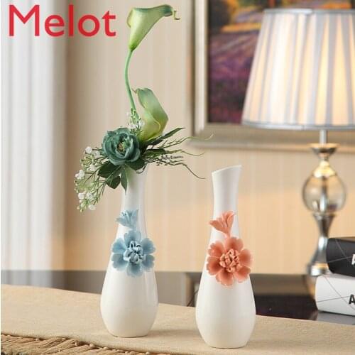 Ceramic Vase Decoration Living Room Flower Arrangement Dining Table Decorations Creative White Ceramic Small Vase
